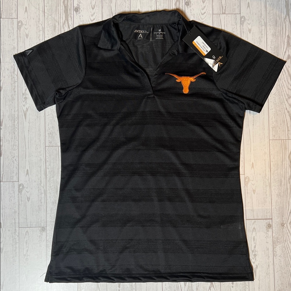 Texas Longhorns Antigua Women's Black Polo Size M NWT